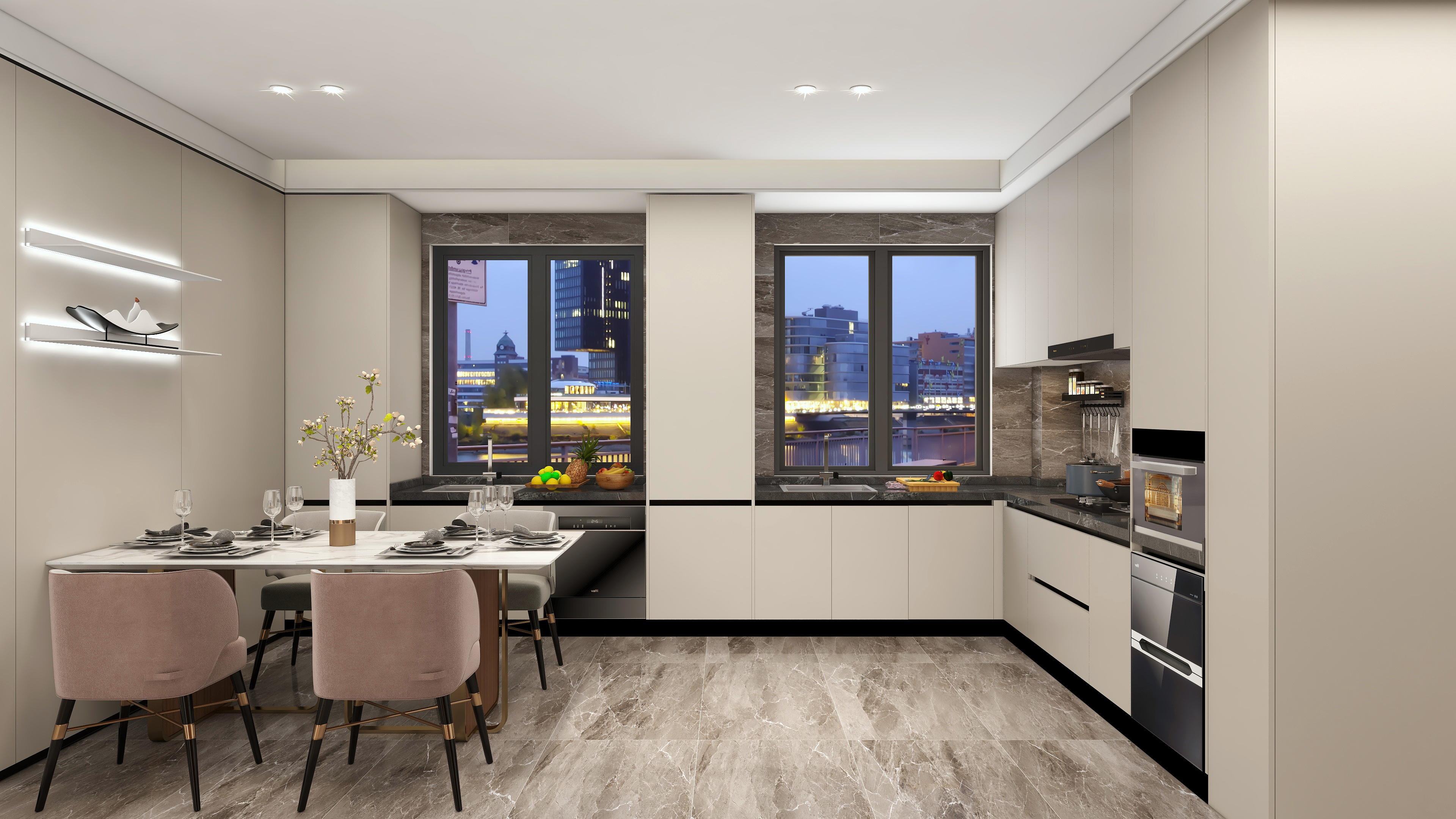 L Shape Modern Modular Designs Melamine Kitchen Cabinet from China ...