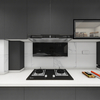 L-shaped Modern Black And White Minimalist Kitchen Cabinet