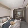 White Wardrobe Arc-shape Design Bedroom