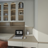 Modern White High Design Desk Wardrobe