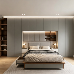 Full‑wall Bedroom Customization Integrated Storage Bed