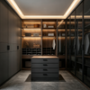 Full‑wall Integrated Walk‑in Closet Custom Wardrobe With Solid & Glass Display Cabinet