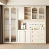 French Arched Fluted Glass Sideboard Bar Cabinet