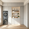 Light French Laundry Cabinet Stacked Washer‑dryer Household Storage Unit