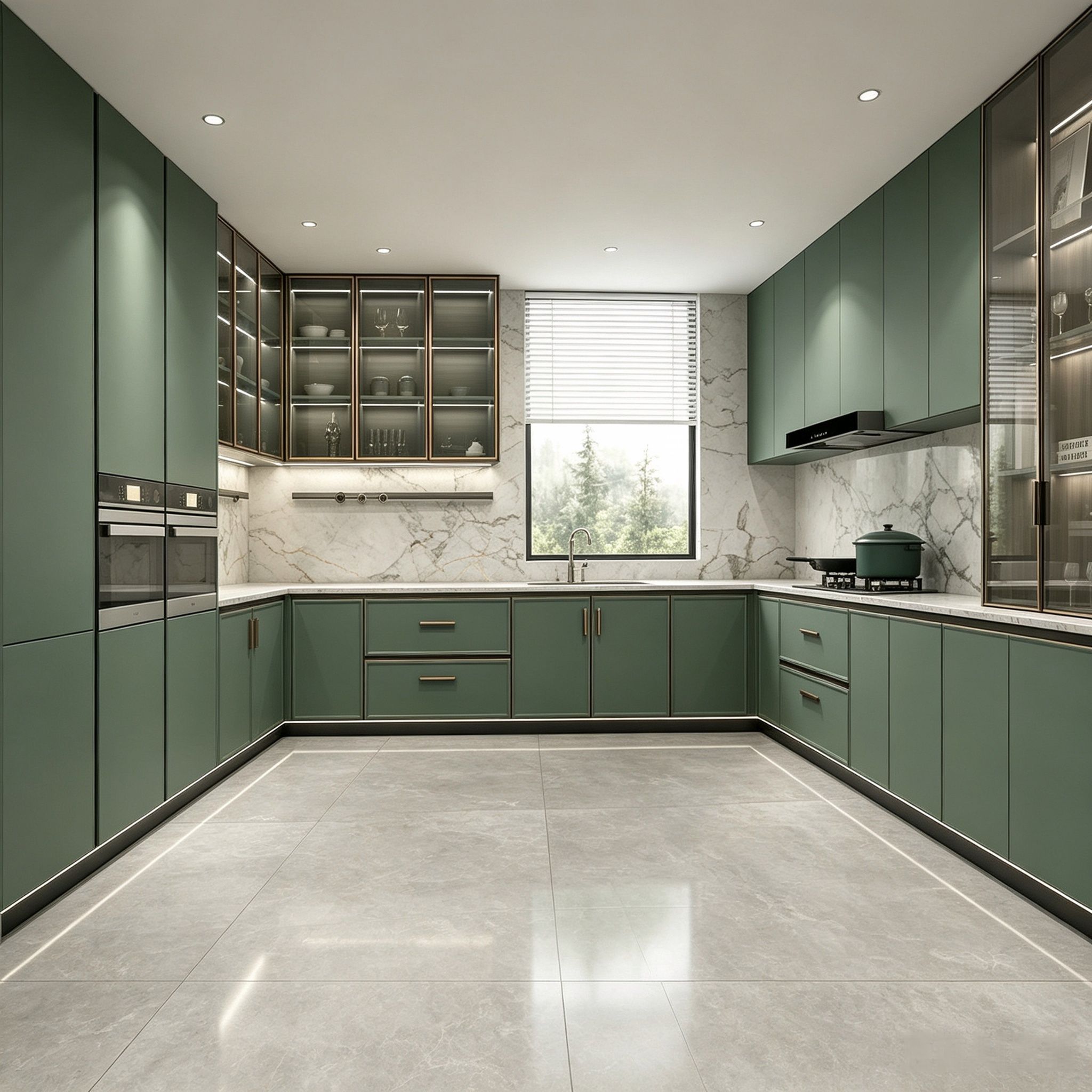L‑Shape Custom Kitchen Cabinet With Multiple Color Options