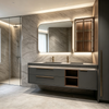 Floating Double Sink Vanity Custom Light‑luxury Bathroom Cabinet