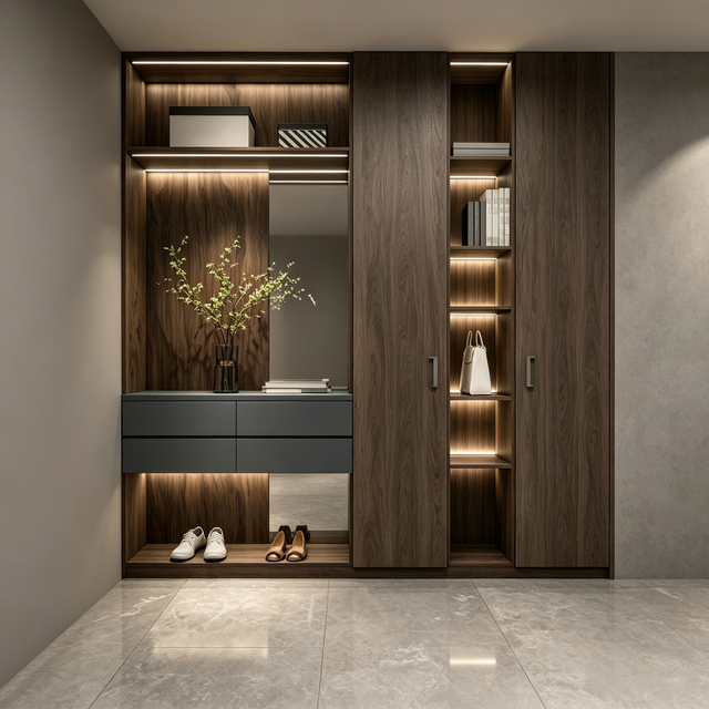 Custom Modern Minimalist Entrance Cabinet