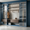  L‑Shaped Corner Walk‑in Closet Custom Glass‑door Wardrobe