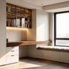 Minimalist Bay‑window Study Integrated Cabinet