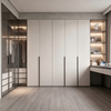 Integrated Walk‑in Closet Combination Of Glass Wardrobe and Corner Desk