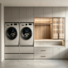 Embedded Balcony Laundry Cabinet With Hanging Niche For Washer And Dryer