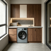 Custom Balcony Laundry Cabinet With Integrated Drawer Storage