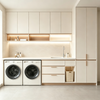 Cream Style Balcony Laundry Cabinet Custom Integrated Laundry Room Storage