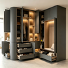 Curved L‑Shaped Entry Cabinet Multifunctional Entrance Custom Furniture