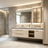 Floating Double Sink Vanity Custom Light‑luxury Bathroom Cabinet