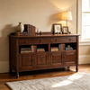 American Vintage Solid Wood Sideboard With Large Storage