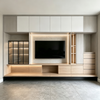 Full‑wall Integrated TV Cabinet Storage & Ambient Lighting