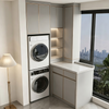 Modern L‑Shape Balcony Laundry Cabinet Washer‑dryer & Sink Combo