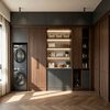 Light French Laundry Cabinet Stacked Washer‑dryer Household Storage Unit