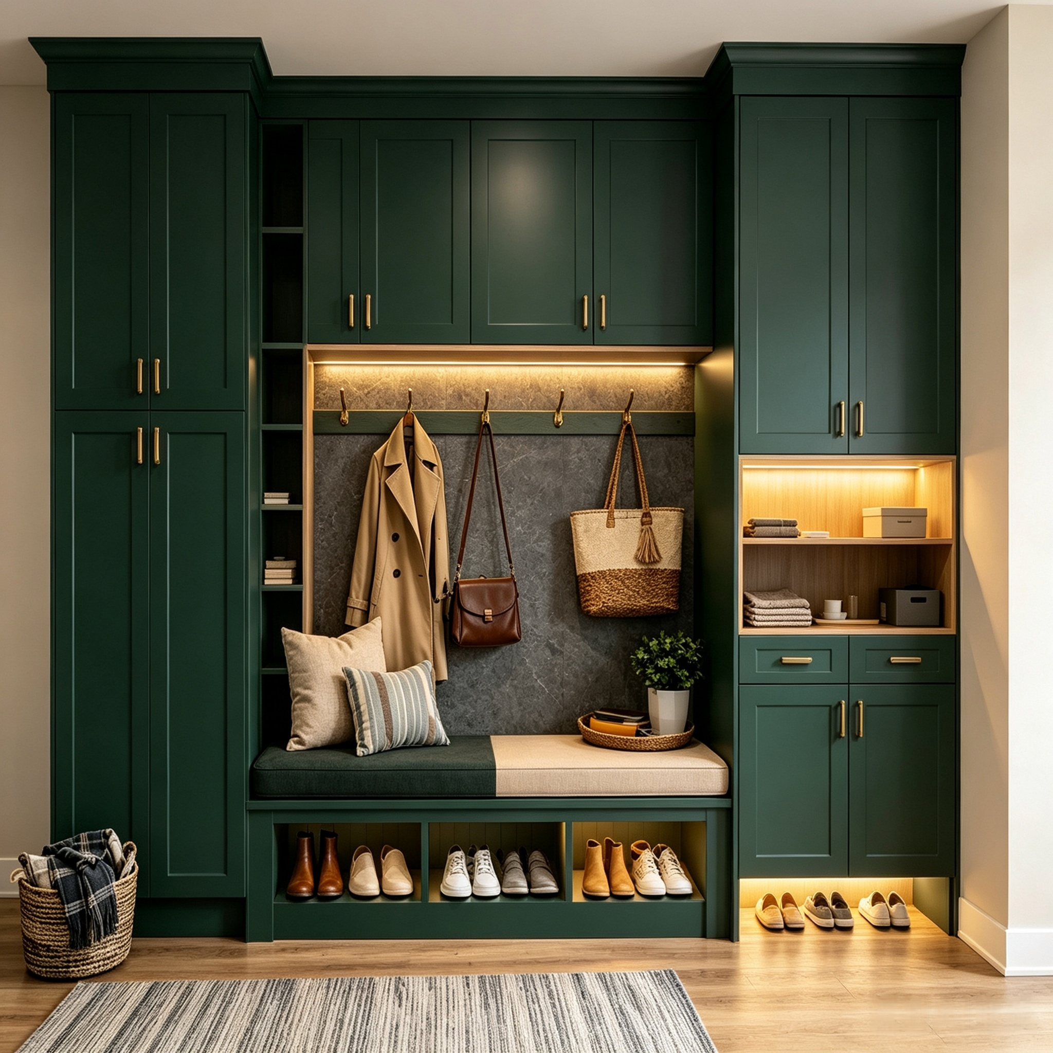 American‑Style Entryway Cabinet Custom Home Entrance Storage System