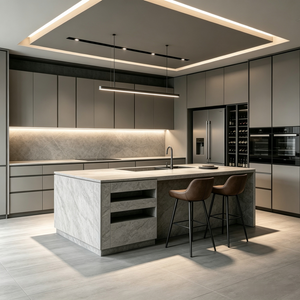 Custom Modern Luxury Kitchen Cabinet For Large‑Size Integrated Kitchen‑Dining Space