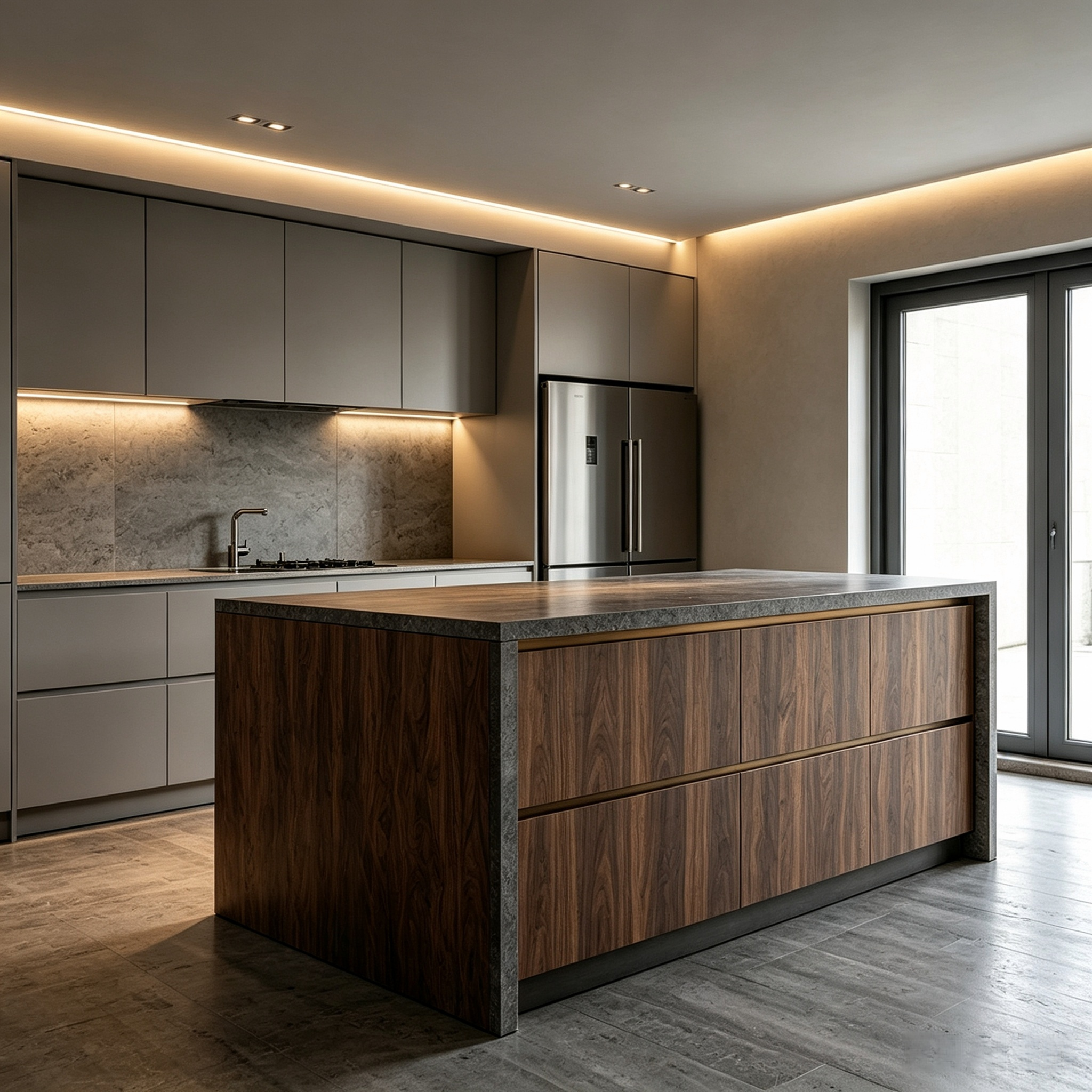 Modern Complete Kitchen Cabinet With Multi‑functional Island Counter