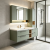 Complete Floating Bathroom Vanity Set With Mirror Cabinet & Side Tall Cabinet