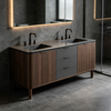 Luxury Freestanding Double Sink Vanity With Fluted Panel