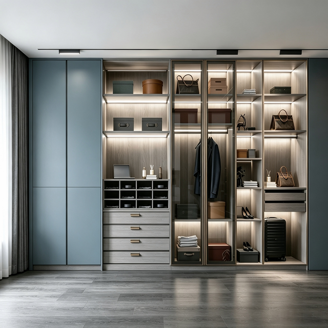 Full‑wall Walk‑in Closet With Multi‑zone Storage Wardrobe