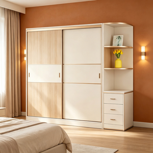 Modern Color‑block Sliding Door Custom Wardrobe