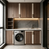 Custom Balcony Laundry Cabinet Integrated Washing Machine Storage