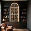Vintage Arched Full‑wall Bookcase For Study Display