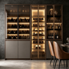 Luxury Custom Wine Cabinet Integrated Glass Display And Storage Sideboard
