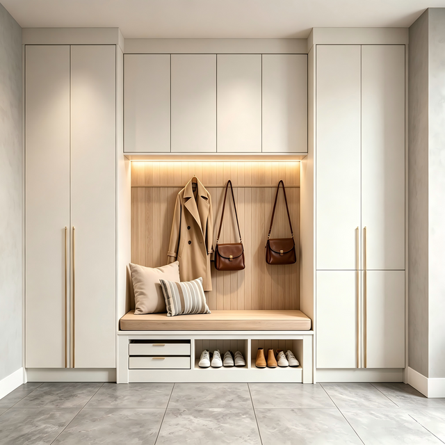 Integrated Entryway Cabinet Dual‑Side Tall Cabinets