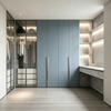 Integrated Walk‑in Closet Combination Of Glass Wardrobe and Corner Desk