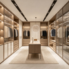 Modern Minimalist U‑Shaped Walk‑in Closet Custom Wardrobe With Central Island