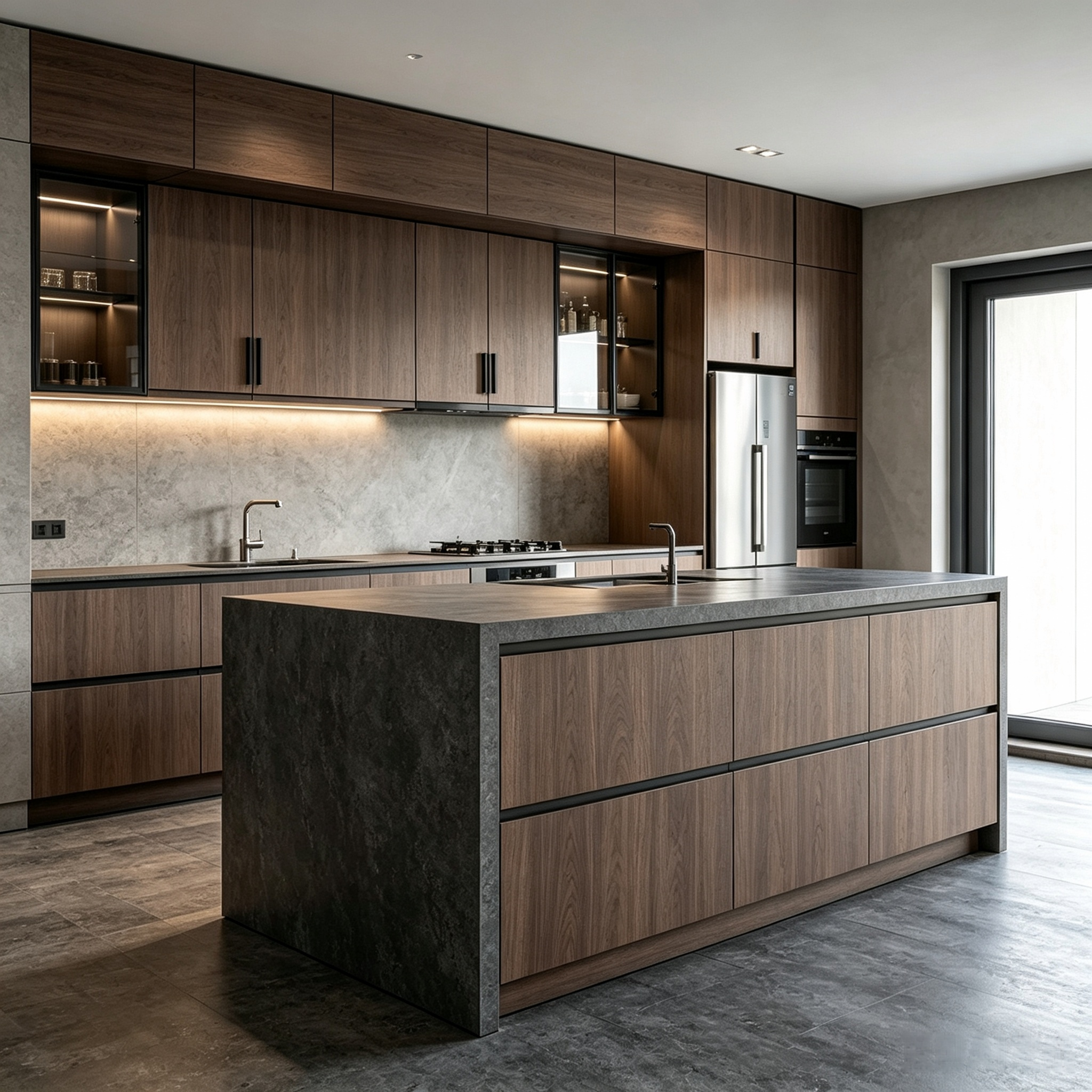 Modern Kitchen Cabinet With Central Island