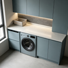 Custom Balcony Laundry Cabinet With Integrated Drawer Storage