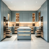 Haze‑Blue Kitchen Customization With Central Island