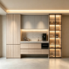 Modern Wood‑Grain Sideboard With Integrated Wine & Coffee Bar