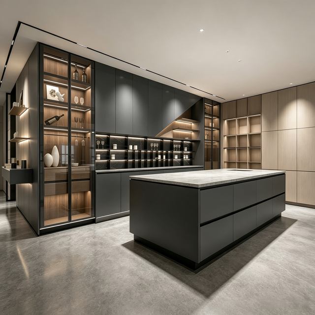 Modern Kitchen Cabinet With Central Island Custom Kitchen Furniture