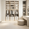 Glass Door Walk‑in Closet Integrated With Dressing Table
