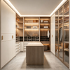 Full‑wall Integrated Walk‑in Closet Custom Wardrobe With Solid & Glass Display Cabinet