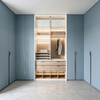 Symmetric Full‑wall Wardrobe Custom Closet With Central Open Storage Area