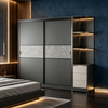 Modern Color‑block Sliding Door Custom Wardrobe