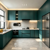 Modern Minimalist L‑Shaped Custom Kitchen Cabinet