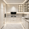 Light Luxury Gold‑Trim L‑shaped Custom Kitchen Cabinet French Premium Kitchen