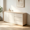 Modern Minimalist Rounded‑edge Sideboard With Wood Veneer For Storage