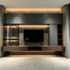 High‑ceiling Full‑wall Floating TV Cabinet Storage Background Wall For Tall Living Room