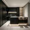 Custom Modern Minimalist Kitchen Cabinet With Multifunctional Bar Island